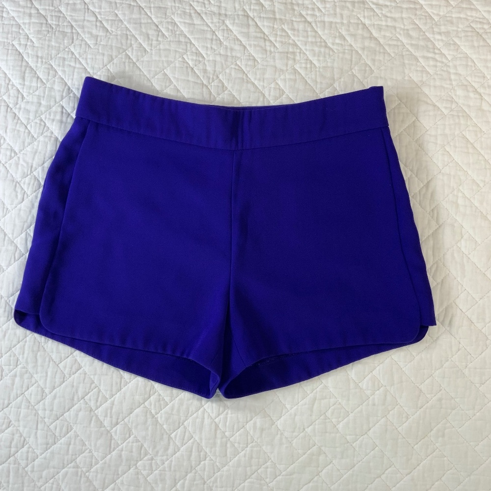J. Crew Women’s Shorts Size 2 Purple Polyester Side Zip Pre-owned (G21)
